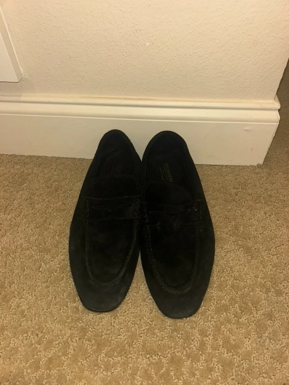 AWEARNESS Kenneth Cole Black Suede Penny Loafers Men's 10.5
